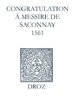 ebook - Recueil des opuscules 1566. Congratulation à Messire de S...