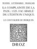 ebook - La Complainte de la Paix : 1525