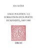 ebook - Ange Politien : la formation d’un poète humaniste, 1469-1480