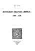 ebook - Ronsard’s French Critics : 1585-1828